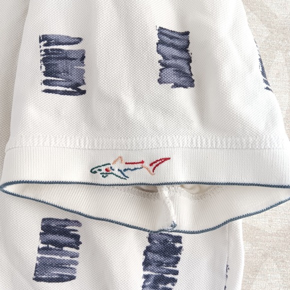 Greg Norman Collection Mens XXL White Blue Print Polo Shirt Honda Classic - Picture 9 of 12